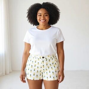 OLD NAVY Size 16 XL White Cotton Embroidered Pineapples R $29